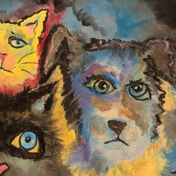 Acrylic painting EYES Original signed painting one of a kind. - Picture 10 of 11